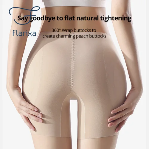 Imagen 2 del producto Flarixa, moldeadores de cuerpo con Control de barriga de cintura alta para mujer, pantalones cortos de seguridad de seda helada sin costuras, bragas levantadoras de glúteos, ropa moldeadora potenciadora de cadera
