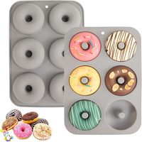6 Holes Silicone Donut Mold Baking Pan Non-Stick Baking Pastry Chocolate Cake Dessert DIY Decoration Tools Bagels Muffins Donuts