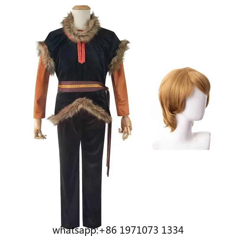 Movie Kristoff Cosplay Costume Halloween Party Outfit Men Stage Performance Roll Play Clothes Full Set for man  anime cosplay