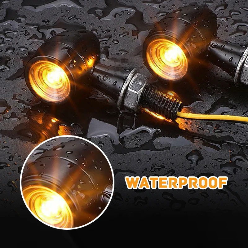 Mini Motorcycle LED Turn Signal Light Flashing Indicator Lamp Clignotant Moto 12V 8mm Bullet Turn Signal For Honda Cafe Racer