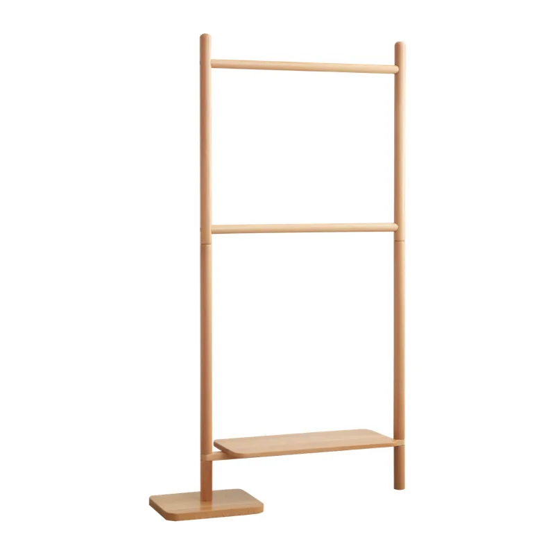 

Solid wood coat rack Japanese simple children's drying rack Bedroom floor-to-ceiling baby hanger Vertical storage hanger