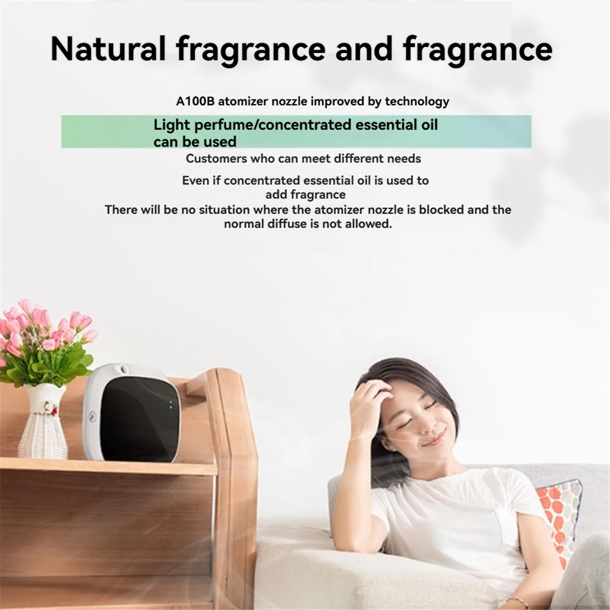 N18R Smart Bluetooth Fragrance Diffuser App Control Battery USB Dual Power Supply 100ML Waterless Essential Oil Diffuser C