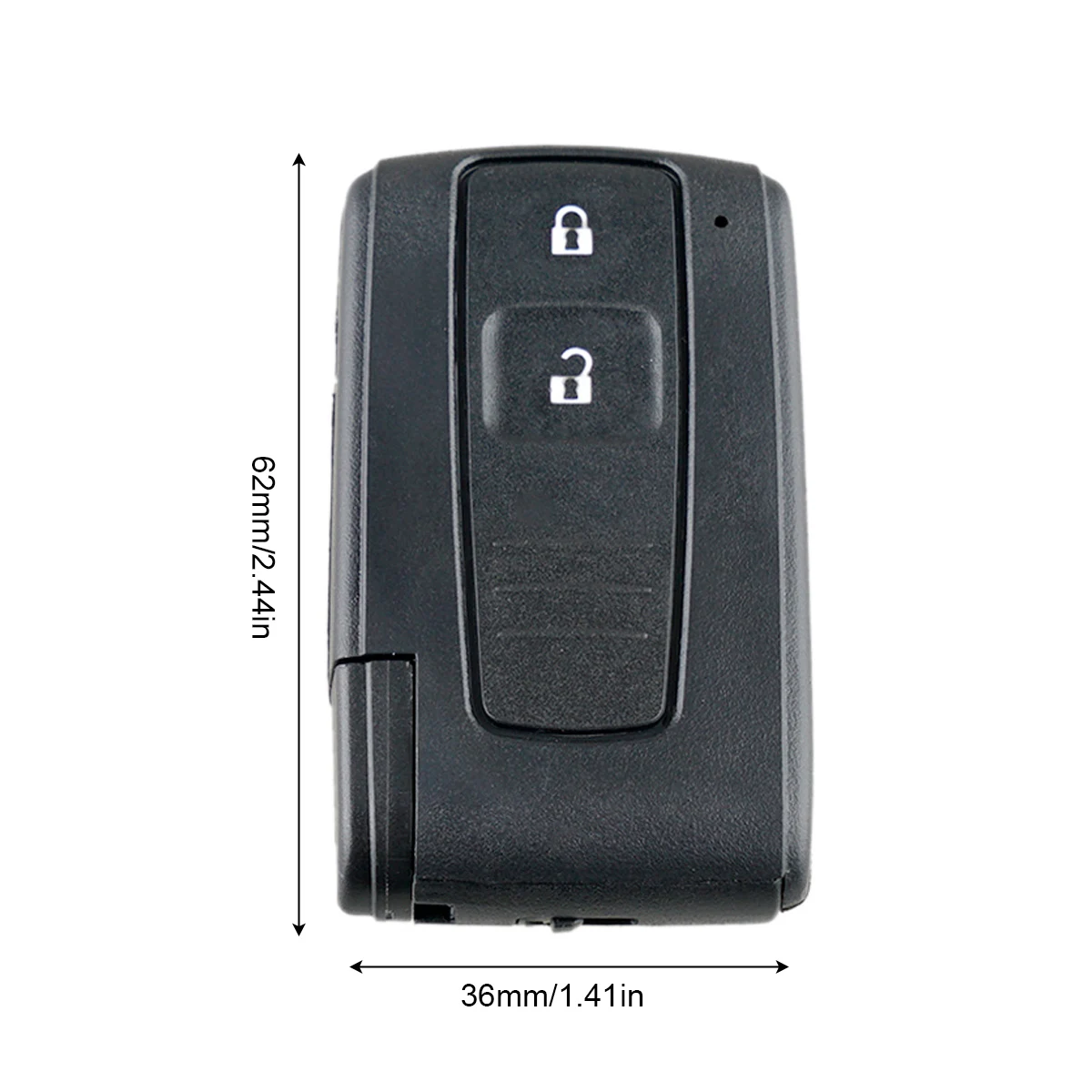 2 Buttons Car Key Case Black Replacement Car Remote Key Shell with TOY43 Blade Fit for Toyota Prius Corolla- Verso