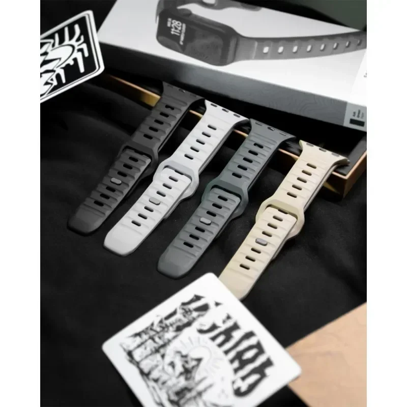 Correa para Apple Watch Band Ultra 2 49mm 38 41 45 42 46 40 44mm pulsera de silicona iWatch Series 10 9 8 7 se 6 5 4 banda deportiva