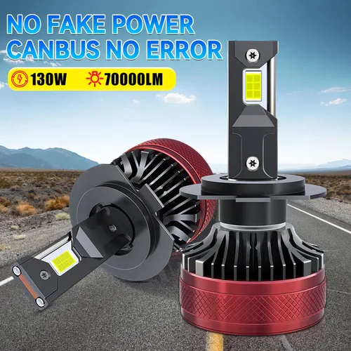 Imagen 1 del producto Carshark-bombillas de faro LED de alta potencia, luces antiniebla, Canbus 9005 K, 6000 W, 70000LM, 130 HB3, H1 H4 H7 H8 H9 H119006 HB4 9012 HIR2