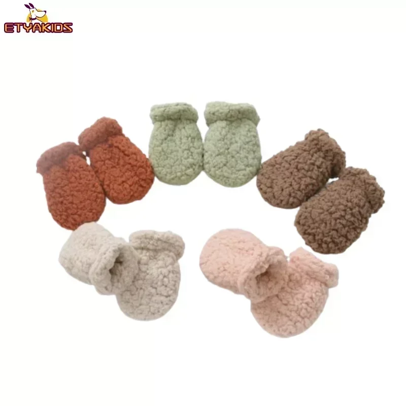 Autumn Winter Thicken Warm Gloves for Newborn Baby Mittens Kids Boy Girl Plush Anti-scratch Face Gloves Accessories