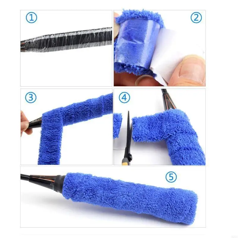 

J2HE 1 Reel Anti-slip Badminton Tennis Towel Hand Grip Overgrips Badminton Racket Wool Sweat Band 10M