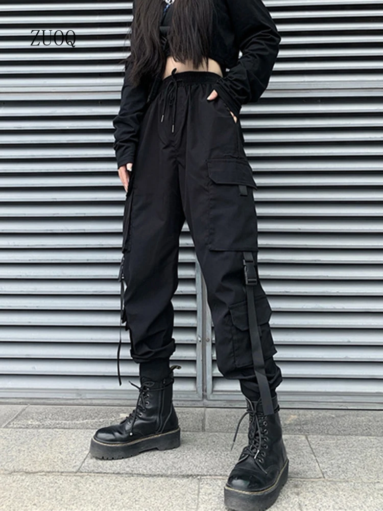 2025 New Fashion Hip Hop Cargo Pants Women Harem Pants Multi-Pocket Streetwear Casual Woman Pant S-3XL