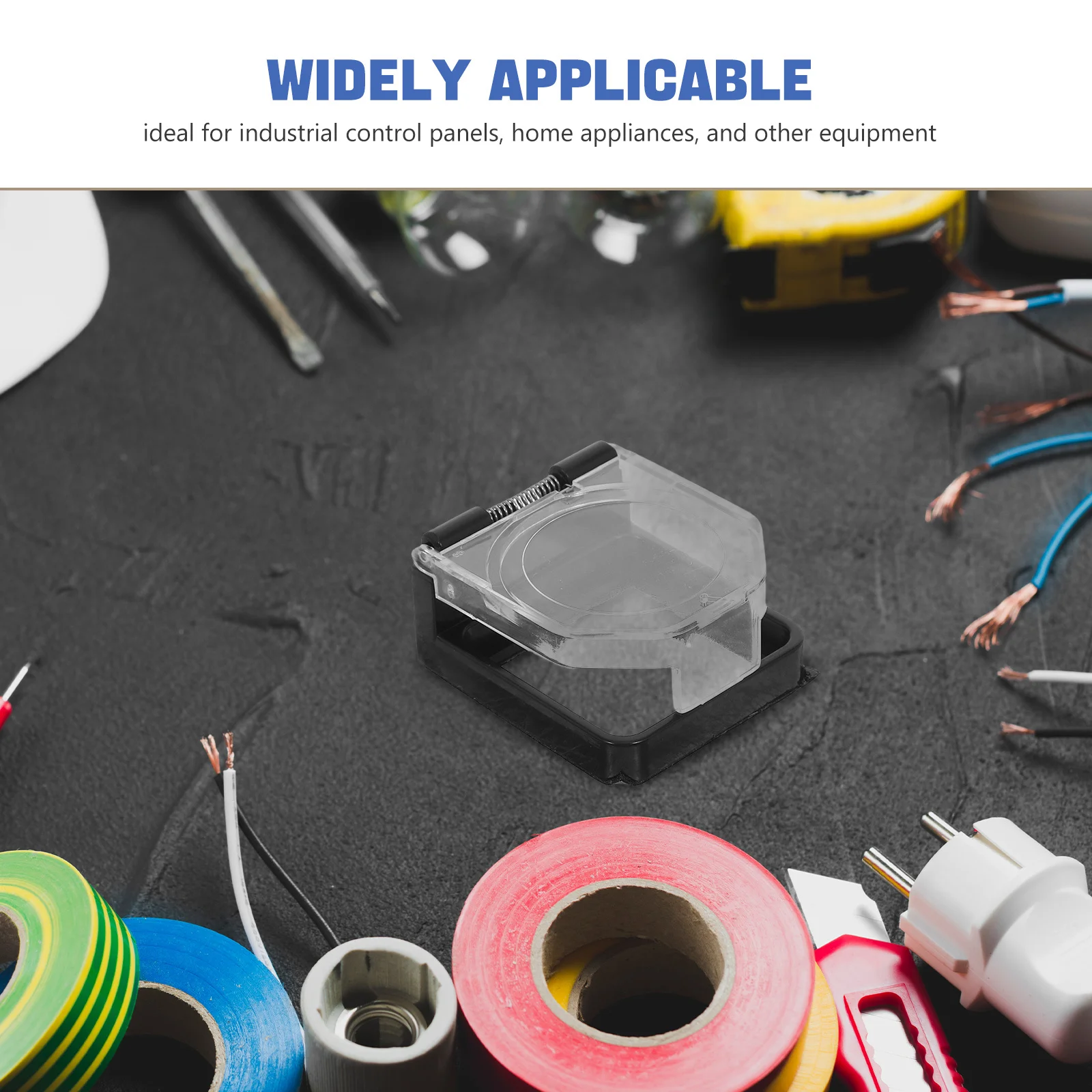 2 قطعة مفتاح الطاقة الغطاء الواقي مربع لاصق ذاتية اللصق Springloaded زر حامي لبدء تشغيل محرك السيارة الإشعال #6