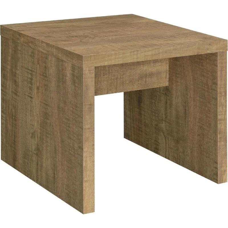 

Квадратный деревянный торцевой столик с твердыми опорой, просторная столешница в деревенском стиле для гостиной, 24-дюймовая отделка манго