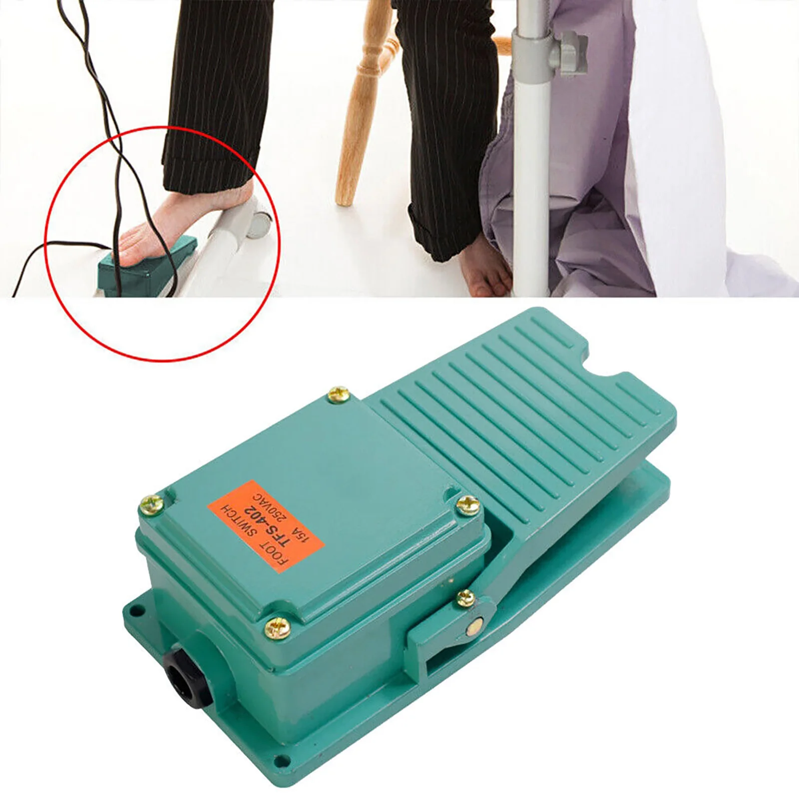 IP67 Waterproof Cast Iron Foot Switch Pedal Momentary Heavy Duty Industrial 15A 250V Electric Control Footswitch