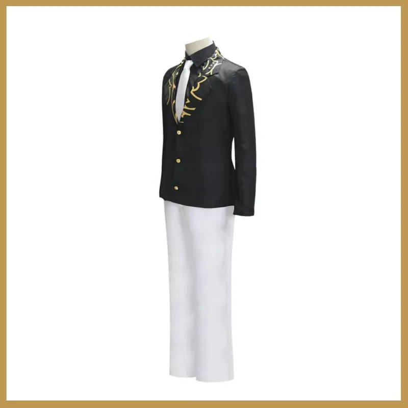 2025 aaa Anime Kibutsuji Muzan Cosplay Costume Wig Black Coat Uniform Shirt Formal Hat Full Set Man Woman Carnival Christmas Sui