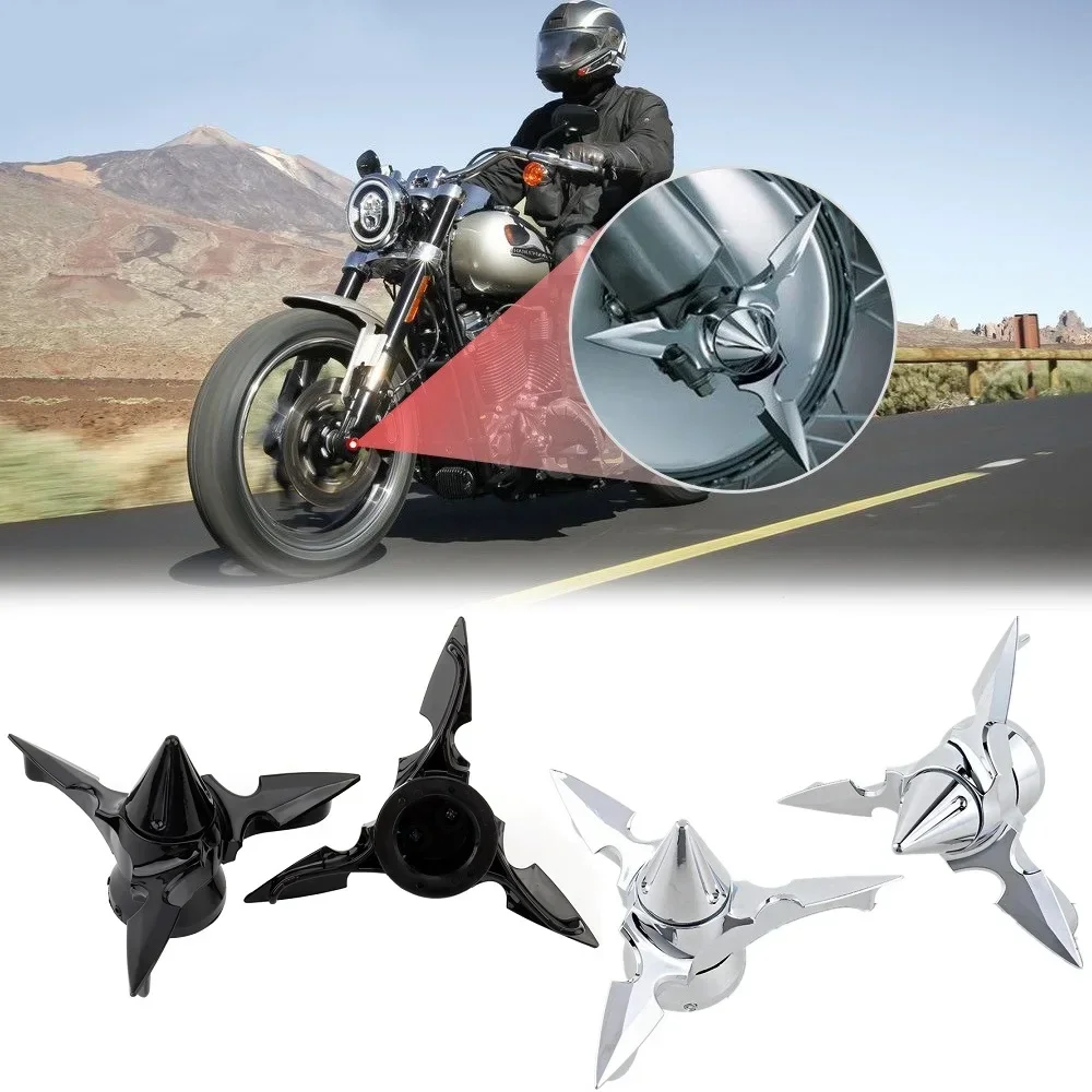 Motor Front Spun Blade Spinning Axle Nut Cover Cap For Harley Sportster Dyna V-ROD Softail Road Electra Street Glide Road King