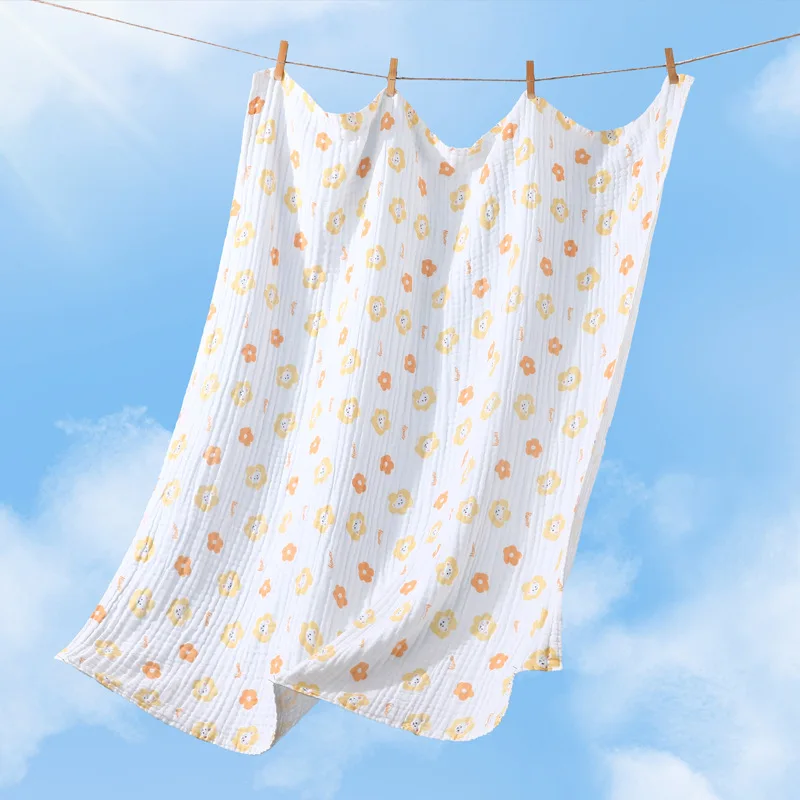 

120x120 см Синьцзян чистое хлопковое марлевое детское банное полотенце-мультяшное теплое дышащее одеяло детское хлопковое одеяло с кондиционером для младенцев