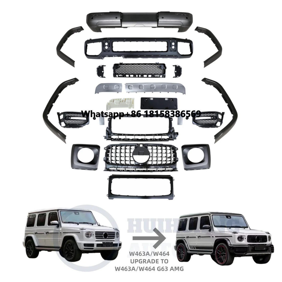 

Wholesale Modification Car Bumpers Body Kit for Mercedes Benz G Class W464 W463A 2019-2024 Conversion to G63 AMG