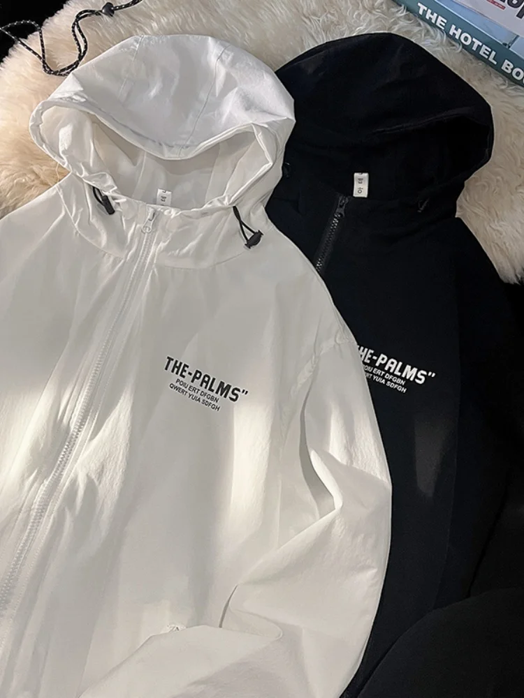 

Мужская повседневная свободная рабочая куртка American Style: осенняя модная брендовая ветрозащитная куртка с капюшоном на молнии для активного отдыха