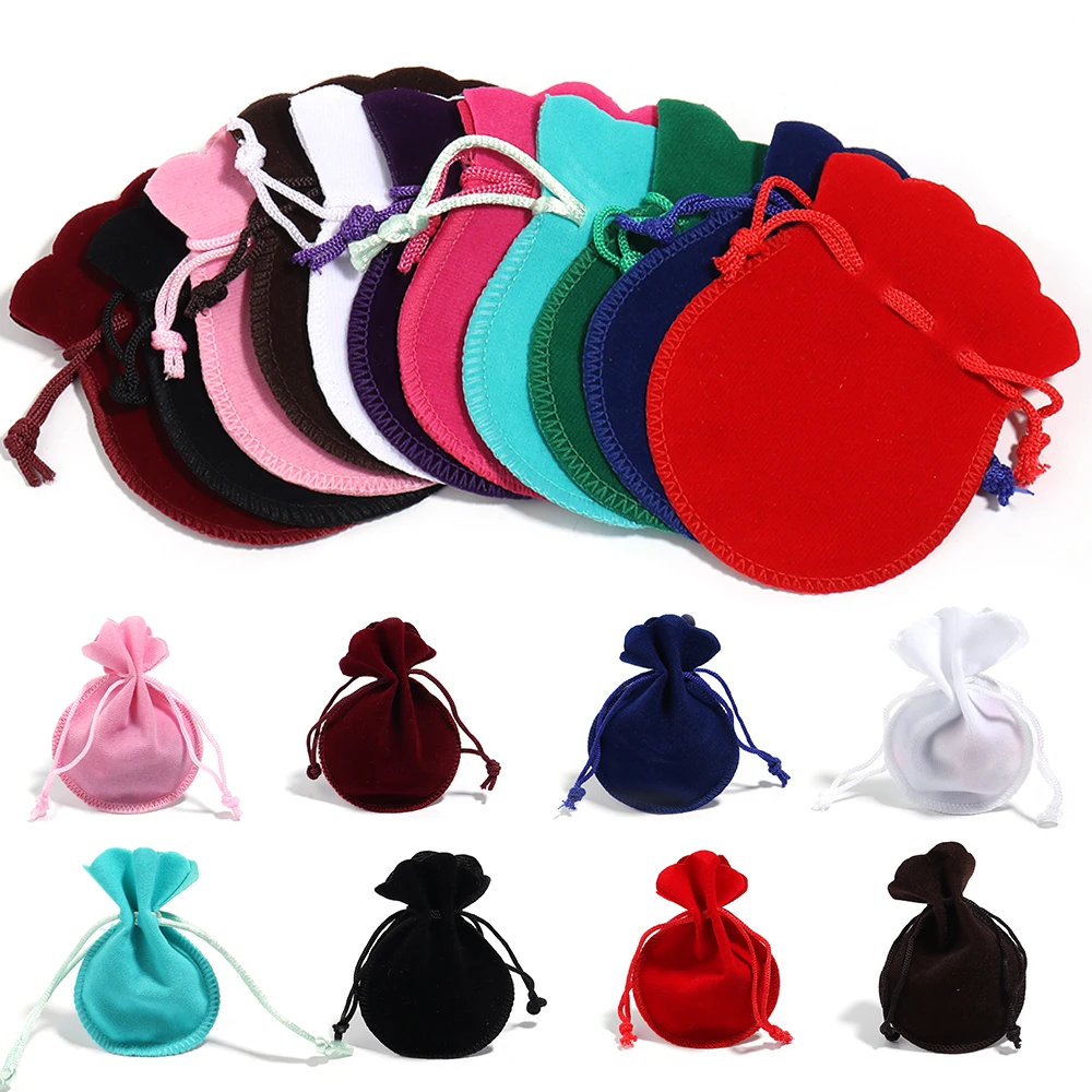 10pcs/lot Velvet Drawstring Gifts Bags Colored Gourd-Shaped Jewelry Storage Pouches Candy Cookies Beads Party Gifts Packing Bags
