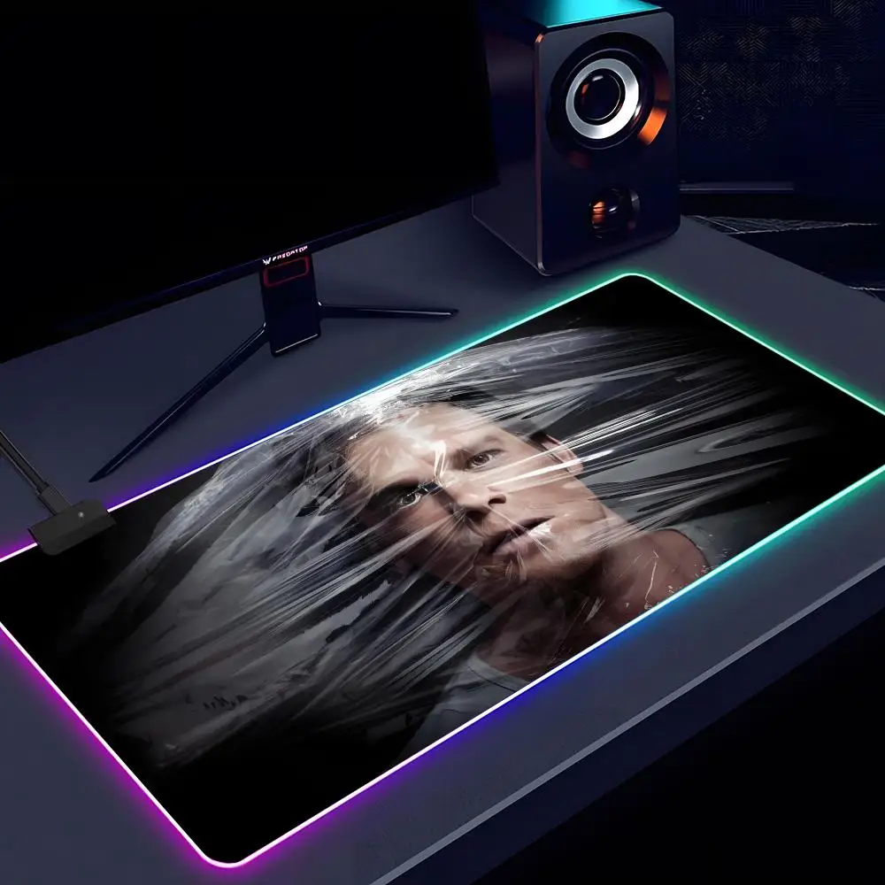 TV D-Dexter Mouse Pad RGB Rubber Antislip Keyboard Pad 40x90cm Mousepad Gaming Accessories XXL Office Computer Mat
