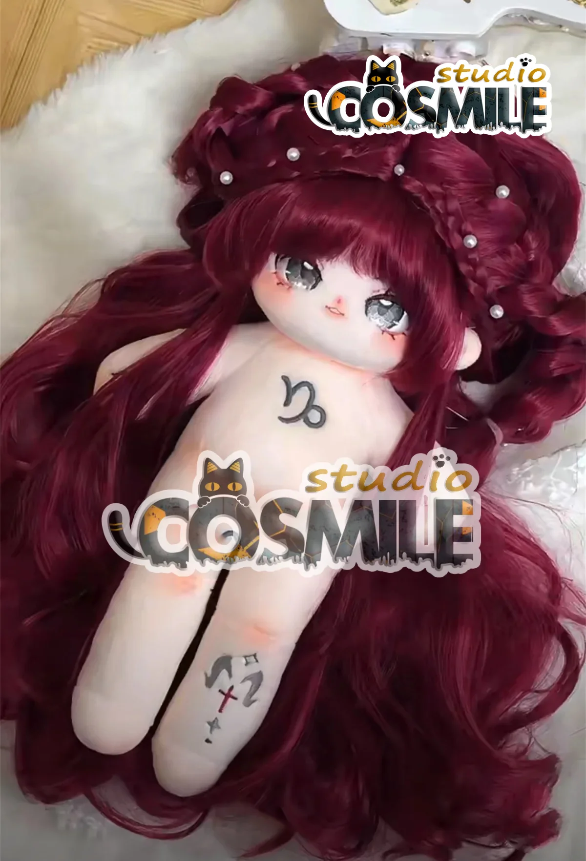 

Idol Mermaid Princess Fairy Girl Burgundy Hair Constellation Capricorn Stuffed Plushie 20cm 28cm Plush Doll Body Dress Toy KK