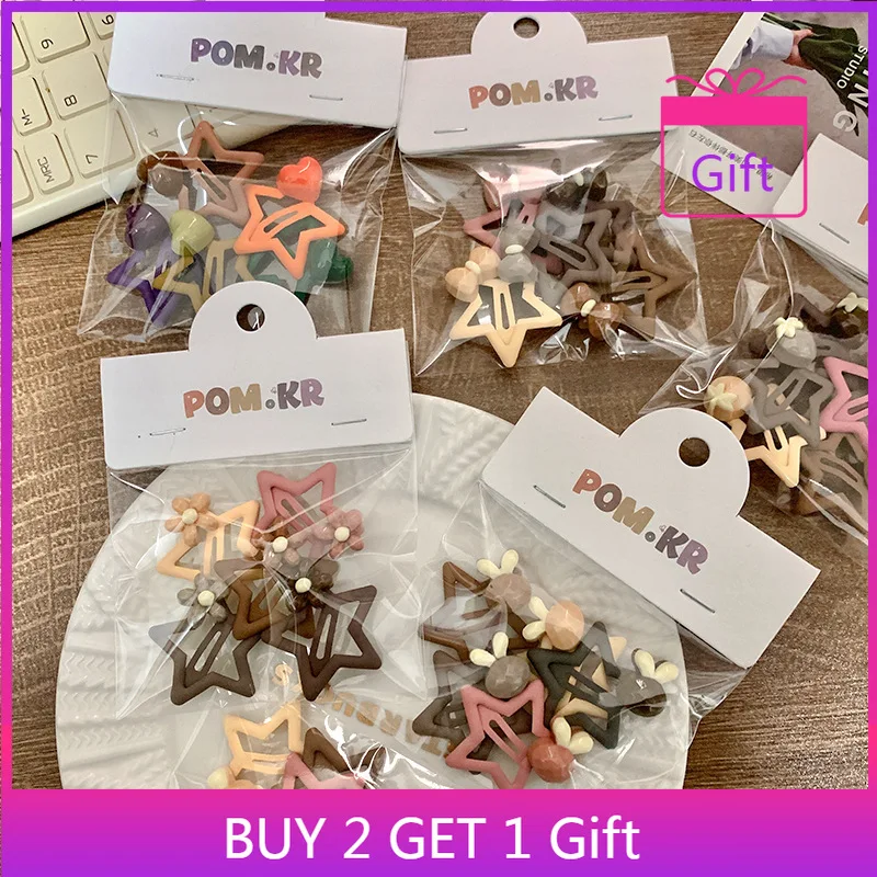 

Cartoon Hair Clips Set 5 Pcs Star Bunny Heart Bow Bangs Clips for Girls Assorted Designs