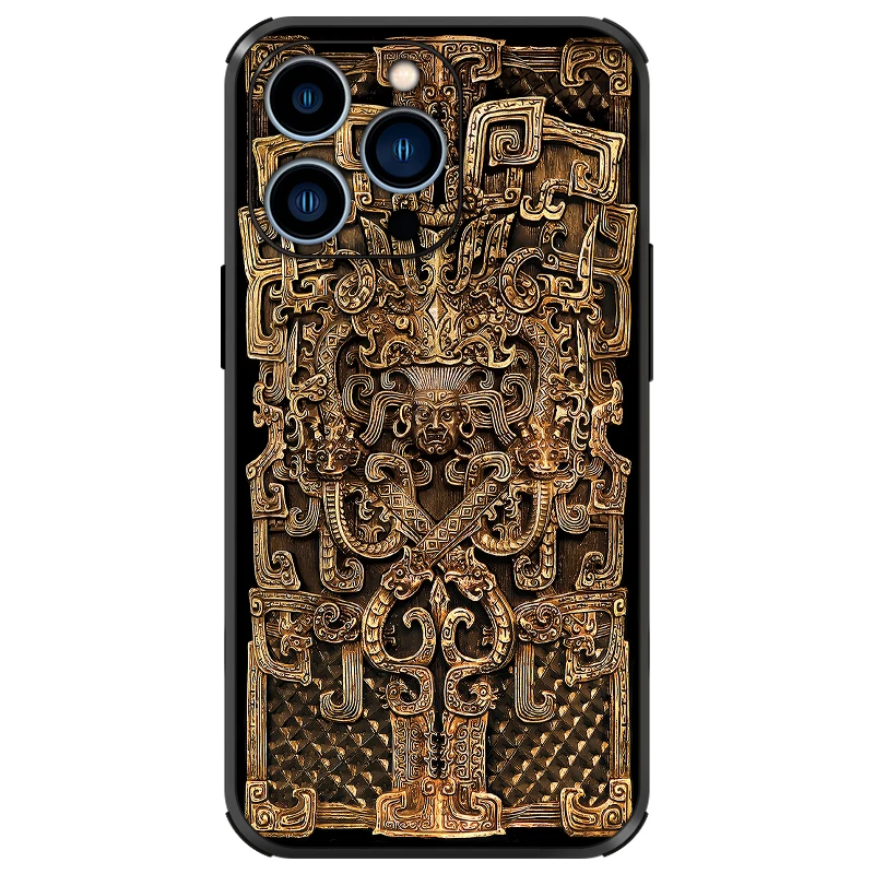 

CHIYOU древний бога войны мягкий чехол из искусственной кожи с тиснением для Iphone 16 Pro Max 15, 14, 13, 12, 11 Pro Max, чехол MR056