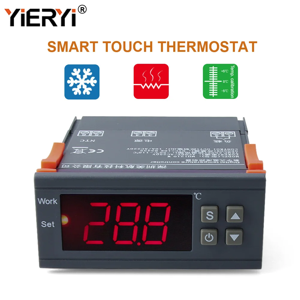 Yieryi Smart Thermostat Incubator Greenhouse Digital MH-1210W Temperature Controller NTC Cold & Hot Dual Mode Farm Thermo Switch