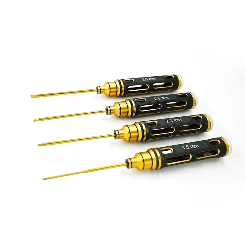 

RS RC 4pcs/set Titanium Plating 1.5/2/2.5/3mm Hexagon Screwdriver Screw Driver Tool Kit For Rc Model Car Boat Airplane