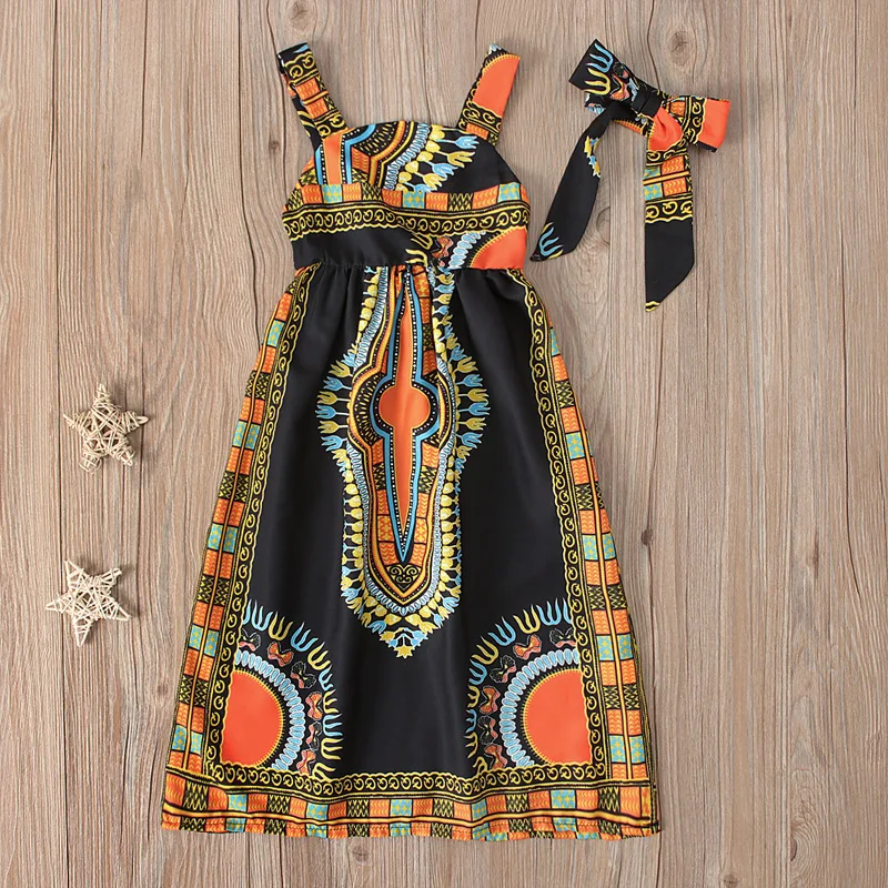 الأفريقي ملابس الاطفال موضة Dashiki فستان رداء الأفريقية طفلة الملابس بازن الثراء أكمام فساتين الأفريقية لفتاة