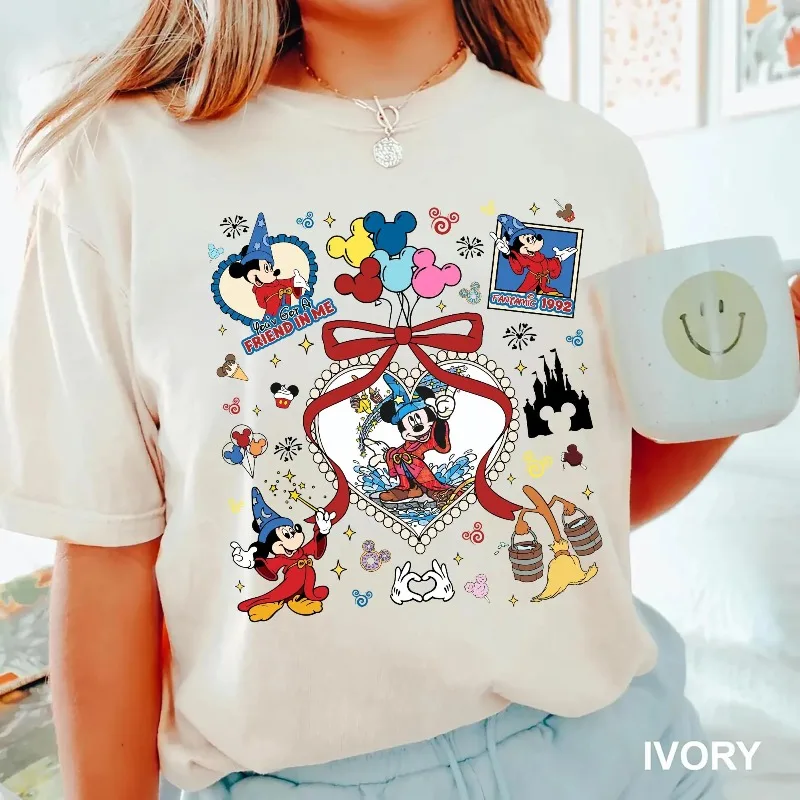 

Mickey Shirt Sorcerer Wizard Mickey Mouse Tee Vintage Disney Magic Shirt Coquette Aesthetic Disney T-shirt Magic Kingdom Tee