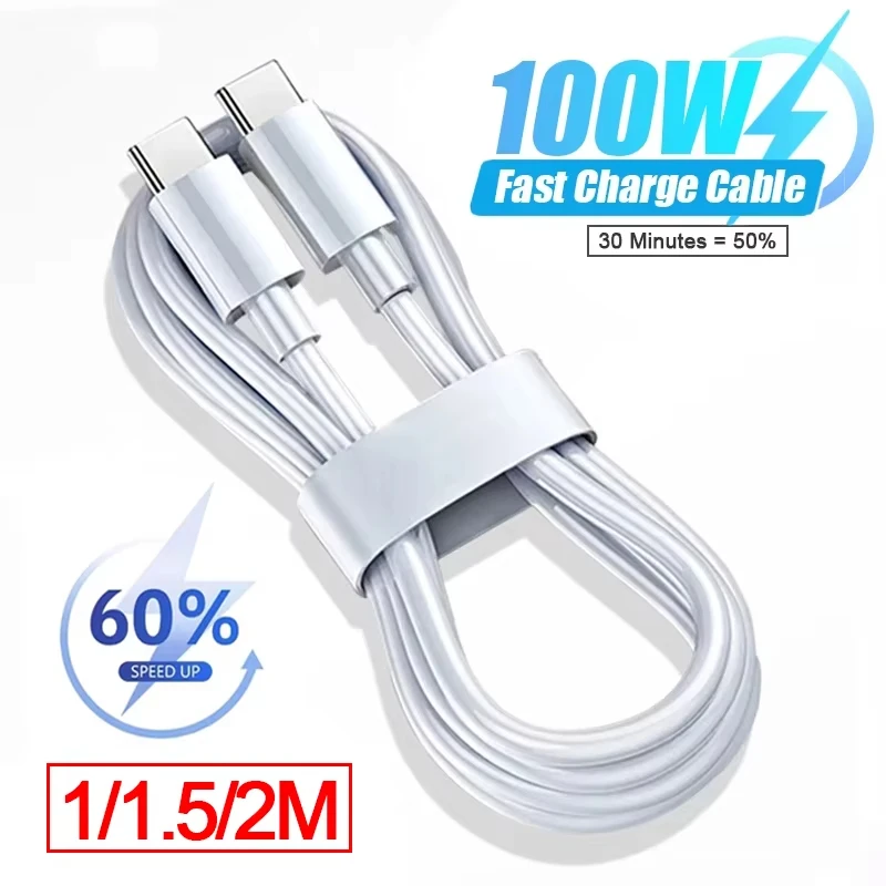 7A 100W Fast Charging Cable For Samsung S24 Xiaomi 14 Ultra Plus Huawei 1M 2M USB To Type C Quick Charger Data Phone Accessories