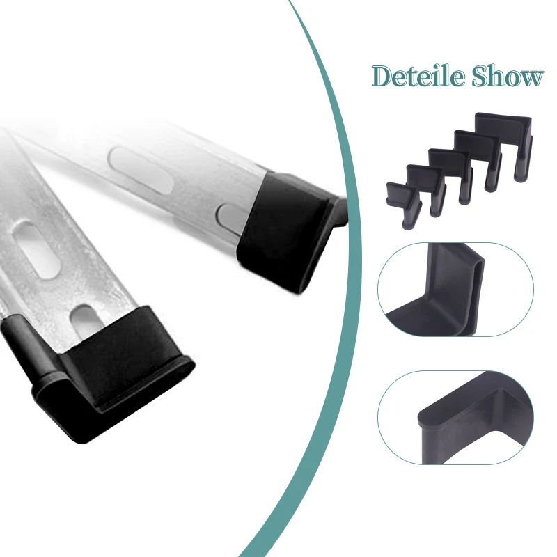 10Pcs L Type Rubber Base Non-Slip Foot Pad Slotted Angle Bar Triangle Feet Shelf Iron Bed Foot Cover Protective Rubber Sleeve