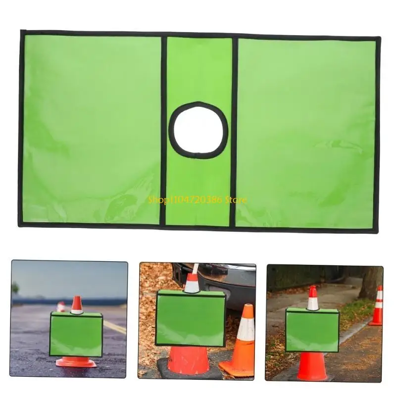 K0EA مخروط المرور غطاء للأكمام جيب قابل للفصل لـ 4 علامات ورقية متينة من قماش أكسفورد PVC تصميم مقاوم للطقس