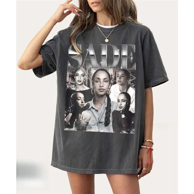 Sade 90s Retro Singer T-shirt Women's T-shirt Summer New Retro Harajuku Style Casual T-shirt