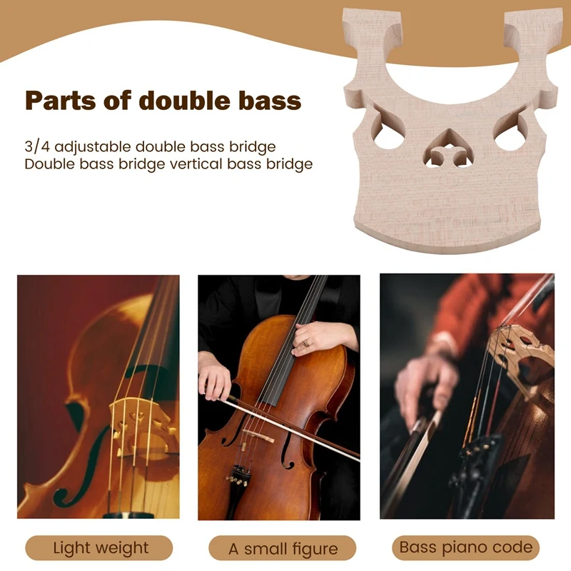 3/4 Regulated Double Bass Bridge Contrabass Bridge Upright Bass Bridge