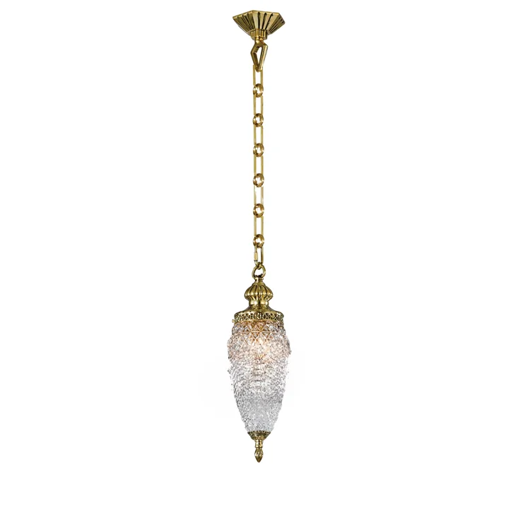 Long glass single-head chandelier B & B restaurant designer pineapple lamp