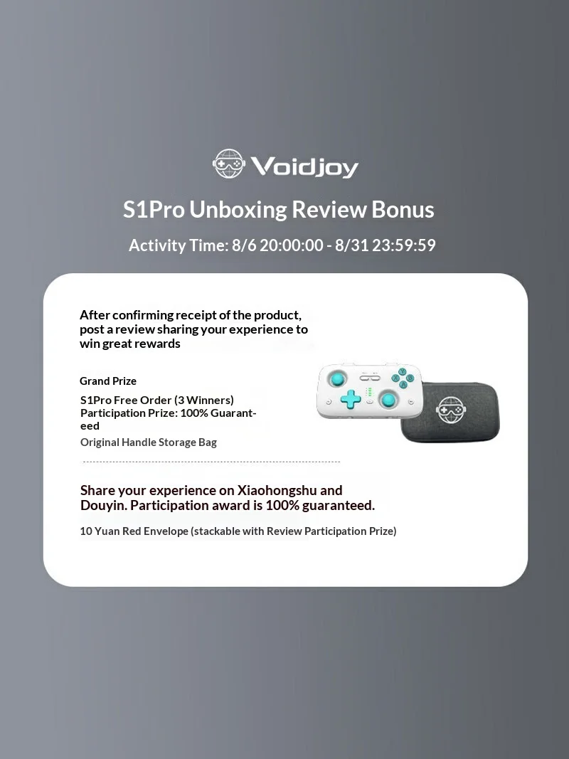 Voidjoy Lingque S1 Pro Game Controller Portable Wireless Bluetooth Gamepad Switch2 PC Steam Android IOS Xbox Mobile Gaming Perip