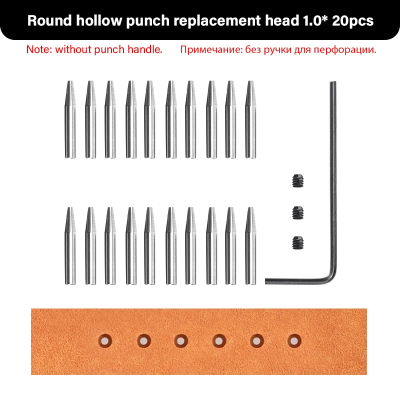 WUTA 3e generatie lederen punch huidponsen hoofd vervangbaar prikijzer verwijderbare diamant olijf rond gat Franse stijl beitel DIY lederen hobbygereedschappen leergereedschap