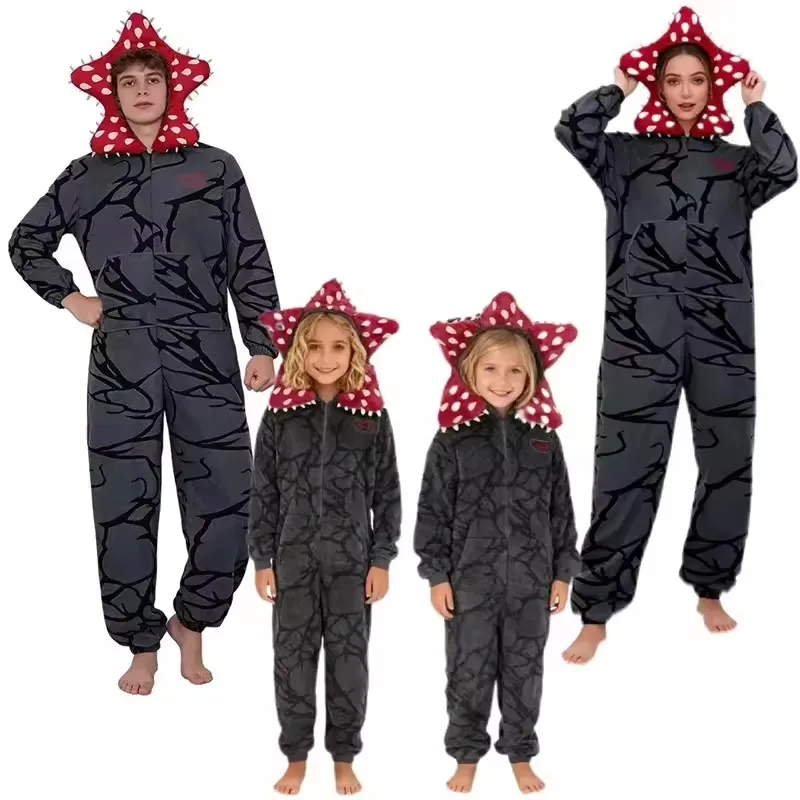 Adult Kigurumi Unicorn Pajamas Winter Thicken Cannibal Flower Demogorgon Cosplay Costume Halloween Suits Slipper XXL Cartoon - view 5