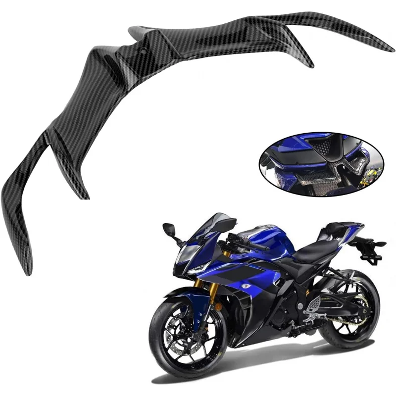 Motorcycle Front Fairing Wing Cover for Yamaha R15 V3 Carbon Fiber Style ABS Aerodynamic Spoiler Set Full Body Kit Upgrade