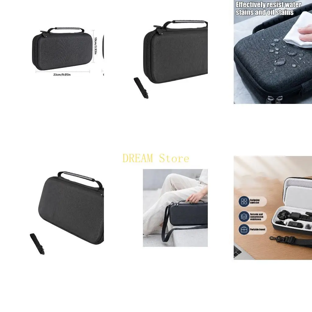 Rigid Camera Accessory Box with Molded Shell, Black Gear Storage Case for Travel Carry, Commuting, Daily Movement and Shelf