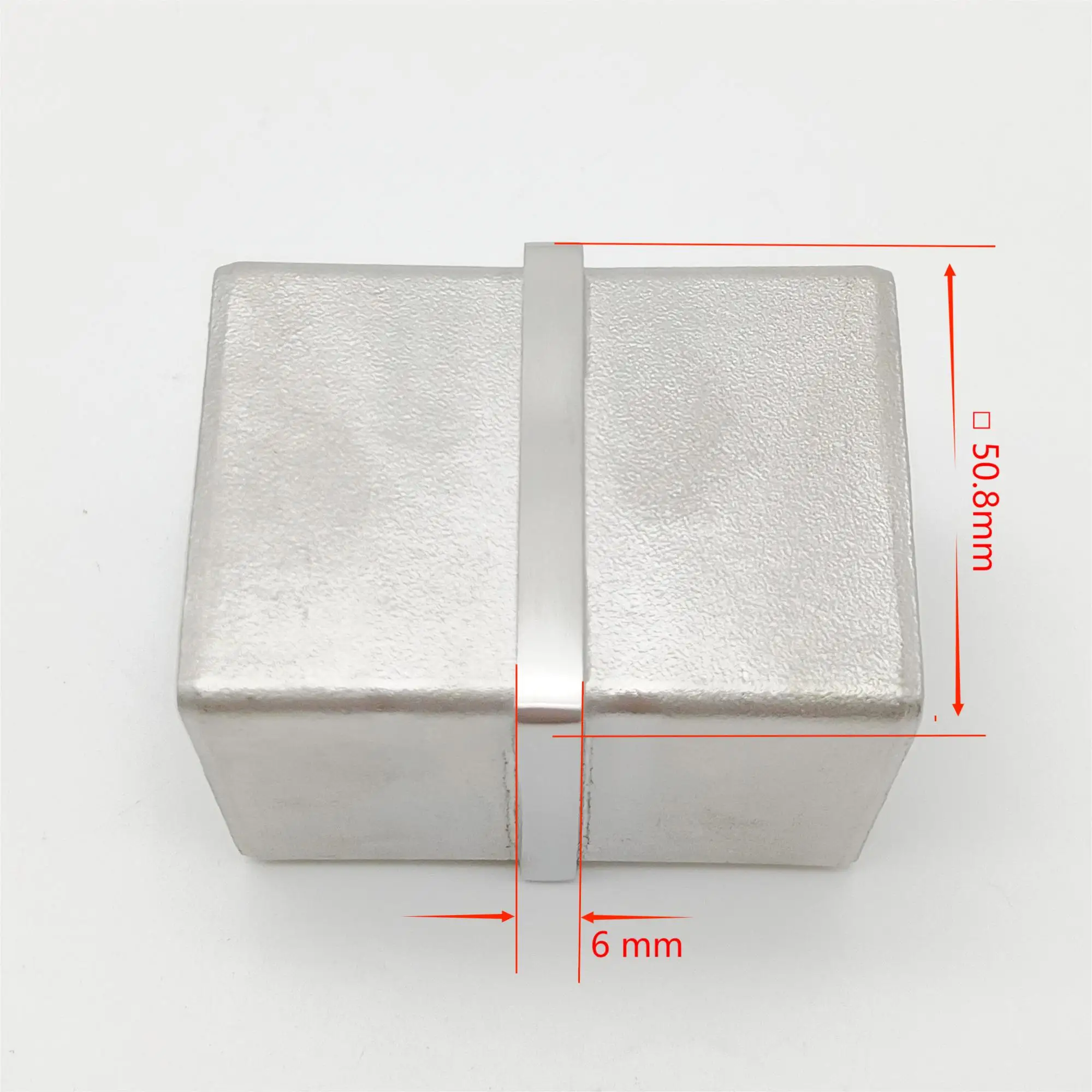 50.8mm Satin Polished Square Tube Connector 316 Stainless Steel Square Handrail Fitting