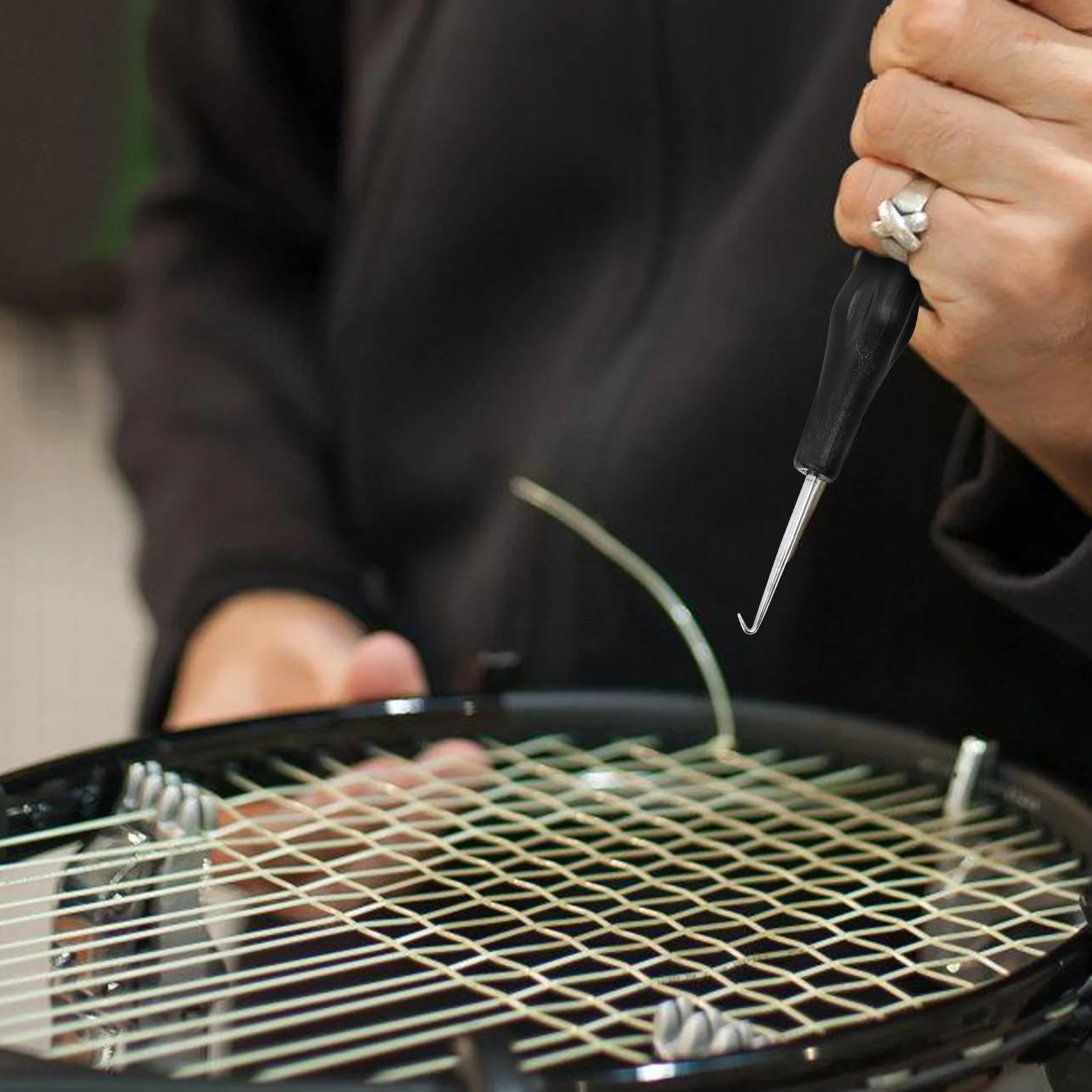 Raquette de badminton en alliage d'aluminium, machine à corder, crochet pour fournitures, petit filetage