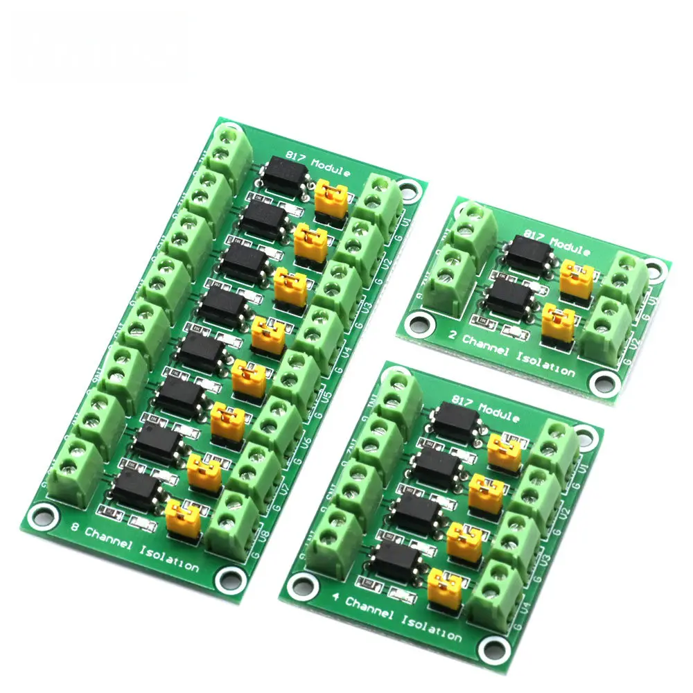 PC817 2 4 8 Channel Optocoupler Isolation Board Voltage Converter Adapter Module 3.6-30V Driver Photoelectric Isolated Module