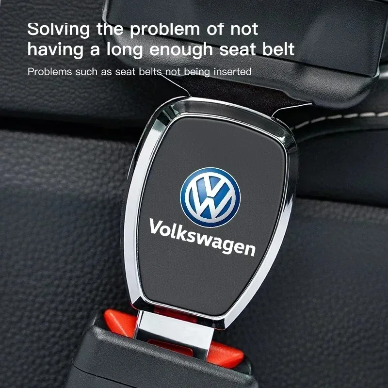 Extensor de cinturón de seguridad para coche, accesorios de correa de seguridad de cuero para VW Tiguan Arteon Taigo Caddy Sharan Beetle CC Amarok Transporter