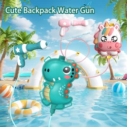 Kinder Rucksack Wasser pistolen Sommer Outdoor Strand Spielzeug Cartoon Tiere Wasser pistole Pool Party große Kapazität Wasser pistole Wassers ch lacht