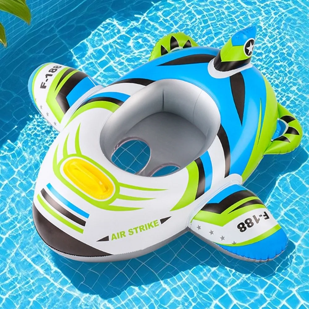 Vliegtuigen Vorm Baby Zwemmen Ring Opblaasbaar Opblaasbaar Speelgoed Zwemmen Cirkel Buis Ontwerp Drijvende Baby Zwemmen Vlotter Seat Strand