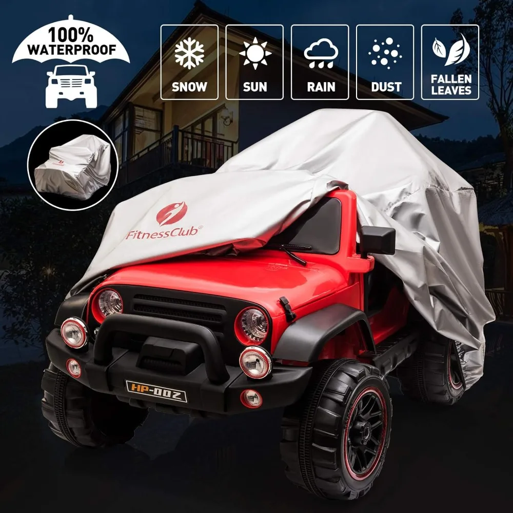 2 Seater Ride On Truck and Car Cover, 12V Children's Electric Car with Parental Remote Control, Music