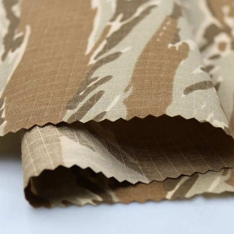 Yellow Desert Green Black Tiger Stripe Camouflage Fabric TC Polyester Cotton Cloth Tactical Uniform Garment DIY Material