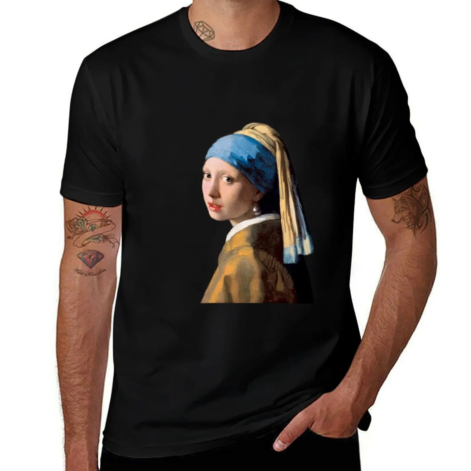 

Girl with a Pearl Earring T-Shirt oversized graphic tee blue archive rapper graphic tees graphics mens workout shirts