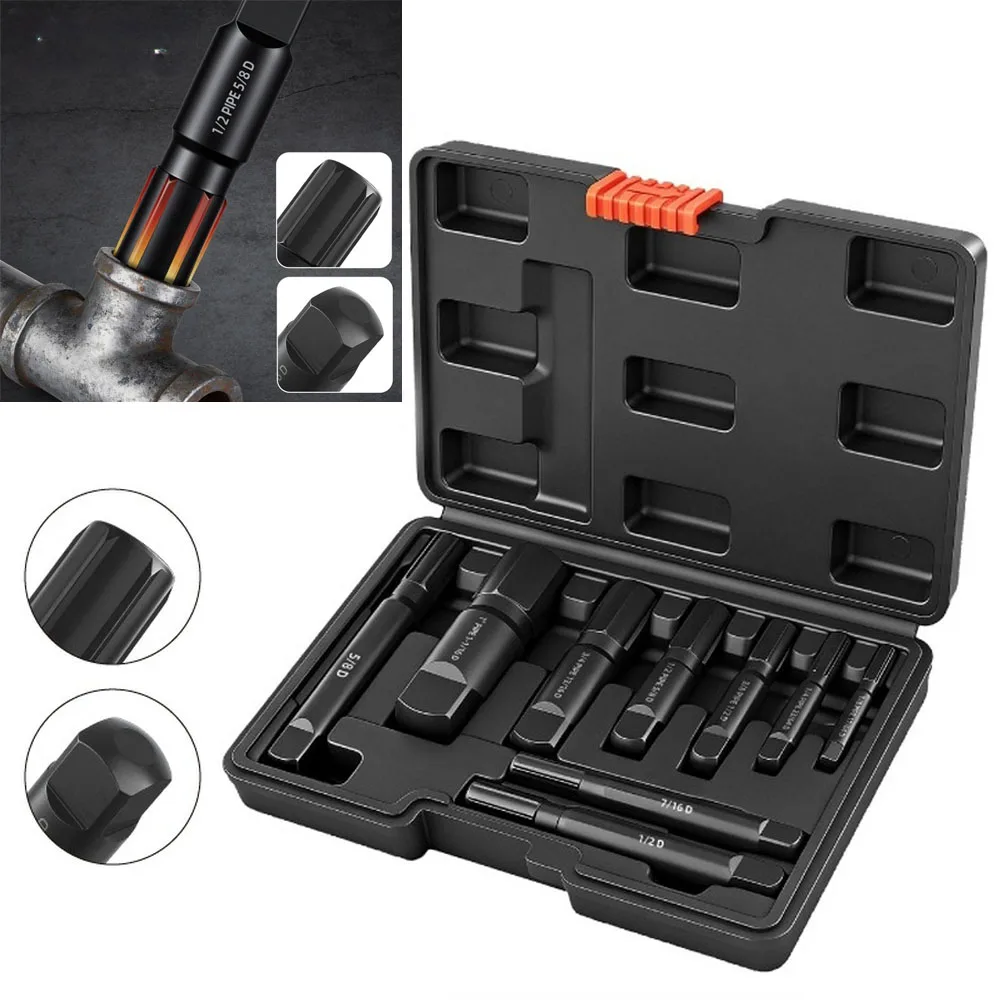 

Набор из 9 экстракторов для сломанных винтов и болтов с квадратным приводом, для труб и трубопроводов, от 1/8 до 1 дюйма, инструмент для ремонта сантехники